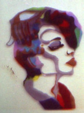 Lucy Drumonde: 'Girl with hand over her Head ', 1986 Pencil Drawing, Abstract Figurative.  A illustration of a woman with a hamnd over her head in pencil crayon and chalk. ...