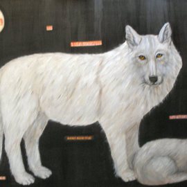 Rita Levinsohn: 'Aerial Hunting', 2009 Acrylic Painting, Activism. Artist Description:  Painting portrays wolves that are being murdered in Alaska. ...