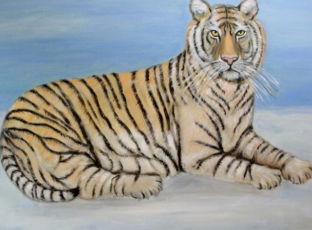 Artist Rita Levinsohn. 'Tiger Tiger' Artwork Image, Created in 2016, Original Printmaking Giclee. #art #artist