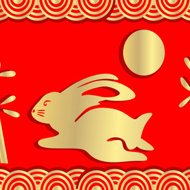 L Gonzalez: 'Golden Year of the Rabbit', 2011 Digital Art, Animals. Artist Description:  Designed for my shops for Chinese New Year. Can be printed at any size necessary. ...