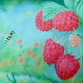 Lena Britova: 'raspberry summer landscape', 2022 Oil Painting, Nature. Artist Description: Original Oil painting on canvas board, painted by me.STRETCHED CANVAS - the painting comes with wood stretcher bars, ready to hang.atmY= Thanks very much for viewing my art.Lena Britova, the artist...