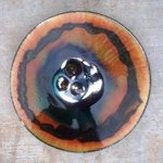 Colour Fusion glass on copper 14c By Leo Evans