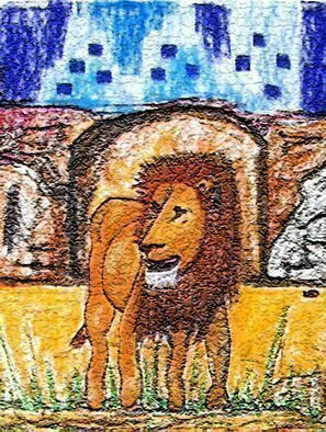 Leo Evans: 'THE LION 1', 2007 Mixed Media, Wildlife.  THE LION_ 1 - ONE OF GOD CREATUES I'VE BEEN WANTING TO DO FOR AWHILE. - LEO EVANS - LEOEVANS. COM - ALL RIGHTS RESERVED - 2007 ...