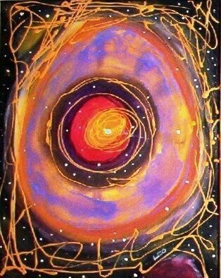 Artist: Leo Evans - Title: The separation of the galaxies, forming planets and the creation of EARTH  G - Medium: Acrylic Painting - Year: 2010