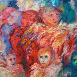 Leonor Villagra: 'Feriantes', 2003 Oil Painting, Life. Artist Description: The life is a theater of human illusions...