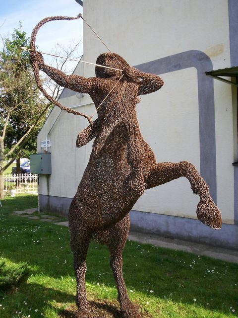 Artist Leslie Komaromi. 'Centaur Warrior' Artwork Image, Created in 2007, Original Sculpture Wire. #art #artist