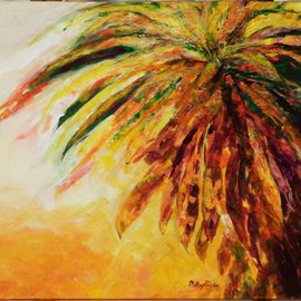 Patsy Mair: 'Flair of the Croton', 2005 Acrylic Painting, Seascape. Artist Description: Exploding in a riot of colour the Croton displays its spiral coronets with tropical dash and daring in the blaze of sunlight. ...