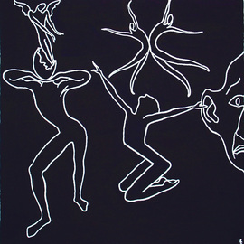 Lia Chechelashvili Artwork Vision, 1993 Gouache Drawing, Surrealism