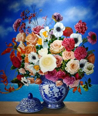 Lidia Kirov: 'freshly cut flowers', 2022 , Floral. the beauty of flowers, a fragile beauty so perfect and yet so fleeting, like life itself, a reminder to stop and appreciate the beauty around us, a limited edition Giclee art print on canvas, its an edition of only 95 prints, numbered and signed by the artist. ...