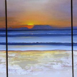Liesel Du Plessis: 'Strand Sunset', 2012 Mixed Media, Seascape. Artist Description:  Strand Sunset    ...