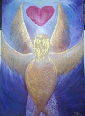 Cucu Corina: 'the seraphim', 2018 Oil Painting, Healing. 