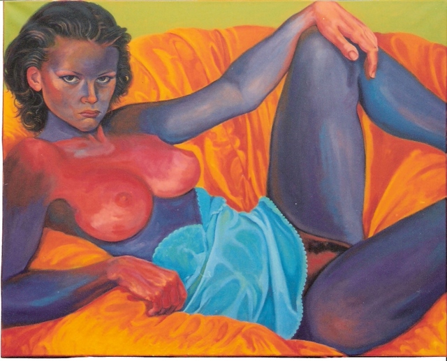 Artist Luccia Lignan. 'Femme Cale Dans Un Fauteuil' Artwork Image, Created in 2006, Original Painting Acrylic. #art #artist