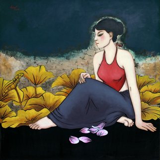 Chau Pham: 'golden lotus', 2008 Other, Portrait. Engraved Lacquer...