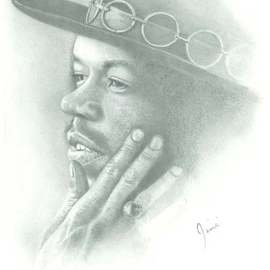 James Dailey: 'jimi hendrix', 2010 Pencil Drawing, Americana. Artist Description:   blues, music, rock, guitar, black  ...