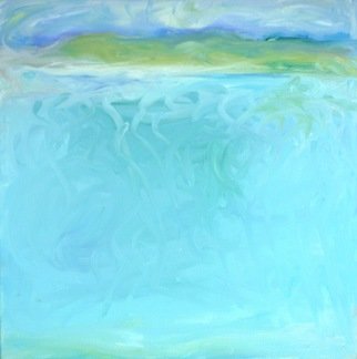 Lisa Reinke: 'Finger Painting', 2009 Oil Painting, Abstract Landscape.  Abstract landscape finger painted in oils on canvas, inspired by my harbor view.  I like the movement and the color.  It's an experiment for me, so I' m selling it at less than my usual price.   ...