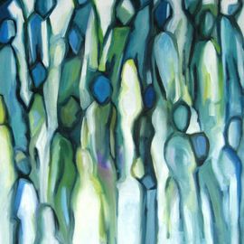 Lisa Reinke: 'Hymn to the Masses', 2008 Oil Painting, Abstract Figurative. Artist Description:  My interpretation of moving through the crowds.  ( This painting would ship from Singapore. )   ...