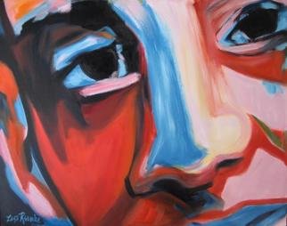 Lisa Reinke: 'Meanwhile', 2006 Oil Painting, Comics. Artist Description: This face makes me think, first, of a comic book panel, and second, of weaving through pedestrian traffic as we all sidle along to avoid collisions. I decided to title the painting 