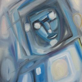 Lisa Reinke: 'Spaceman', 2008 Oil Painting, Abstract Figurative. Artist Description:  My abstract astronaut is part of the space he visits. ...