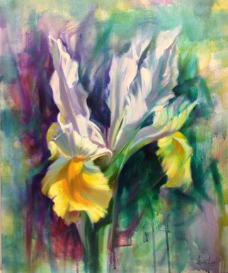 Livia Dias: 'iris', 2017 Other, Floral. Iris - Painting created from my garden iris flower to explore colour and joy. ...