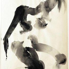 Andreas Loeschner Gornau Artwork Nude Study 11, 1993 Gouache Drawing, Nudes