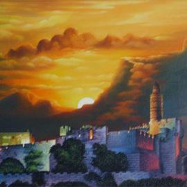 Igor Lomei: 'Jerusalem', 2011 Oil Painting, Cityscape. Artist Description:  Sky over Jerusalem ...