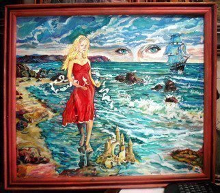 Vranceanu Aurelian: 'God is looking through your eyes', 2015 Oil Painting, Marine.  God is looking through your eyes - oil on canvas- 78x68cmm - seascape - impresionism romantic & simbolism- created in 2015- price 600$ - for info - tel +40764800326 or +40724633073 , mail radu_ aurel2004 ( yahoo)  ...