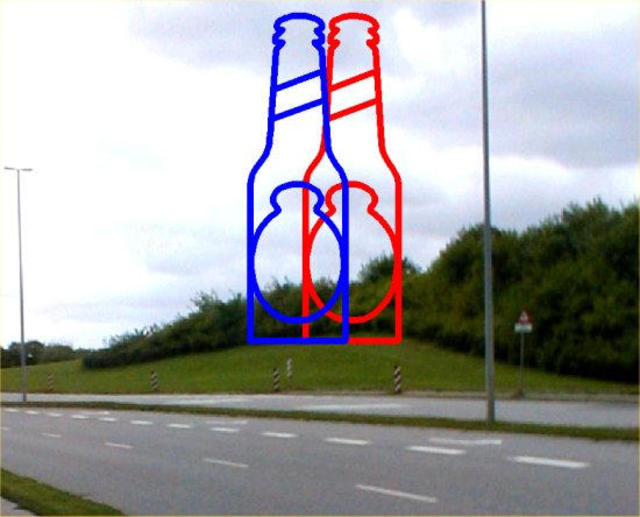 Asbjorn Lonvig  '2 Bottles', created in 2003, Original Painting Other.
