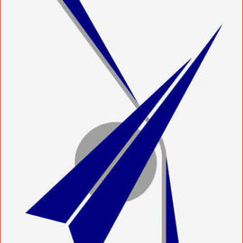 Asbjorn Lonvig Artwork Blue Arrow II, 2010 Serigraph, Abstract