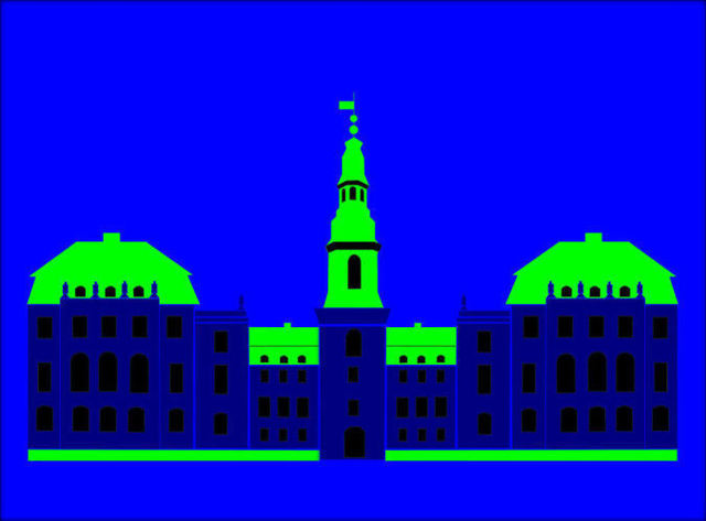 Asbjorn Lonvig  'Christiansborg Palace Blue', created in 2006, Original Painting Other.