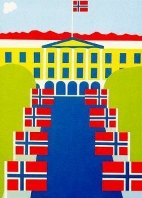 Asbjorn Lonvig: 'Oslo karl Johans Gatan', 2002 Collage, Abstract. Travel as inspiration....