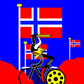 Asbjorn Lonvig Artwork Stage 17 Norway goes Crazy once more, 2011 Serigraph, Sports