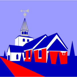 Asbjorn Lonvig Artwork The Church of Hedensed, 2010 Serigraph, Abstract
