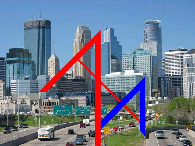 Artist Asbjorn Lonvig. 'The M In Minneapolis' Artwork Image, Created in 2003, Original Painting Other. #art #artist