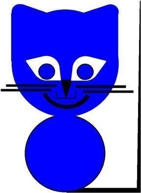 Asbjorn Lonvig: 'blue cat', 2002 Comic, Abstract. Animals and other beings from my universe of fairy tale and storytelling motifs.See 