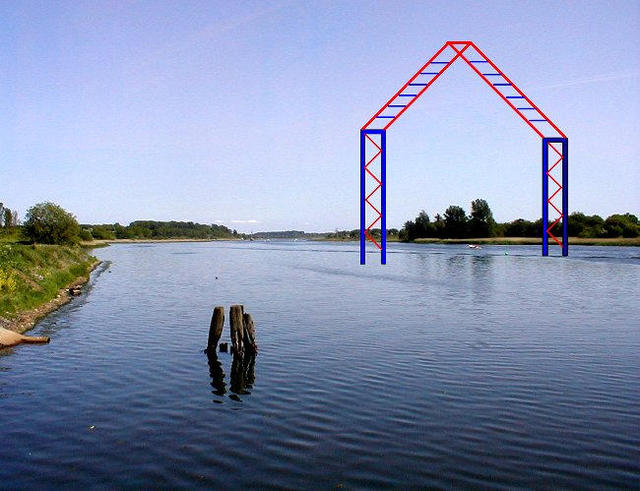 Asbjorn Lonvig  'Bridge Over Troubled Waters Haderslev In Denmark', created in 2003, Original Painting Other.