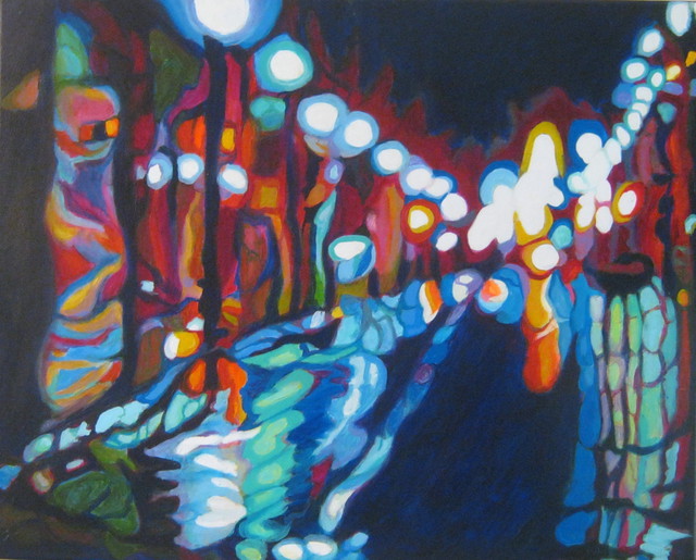 Artist Claudette Losier. 'Night Vision Go Station 2' Artwork Image, Created in 2015, Original Painting Oil. #art #artist