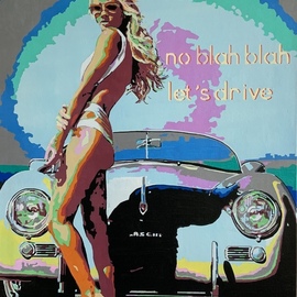 Ludo Knaepkens: 'no blah blah', 2022 Acrylic Painting, Automotive. Artist Description: Popart: acryl on canvas...
