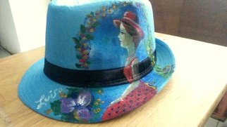 Artist: Luis Arias - Title: Lady in Garden Art hat - Medium: Acrylic Painting - Year: 2016
