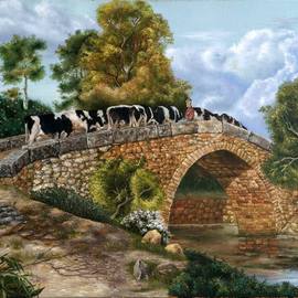 Luiz Henrique Azevedo: 'All pass', 2007 Oil Painting, Life. Artist Description:  . . . Yes, all pass like the clouds in the sky and the cattle crossing the bridge. ...