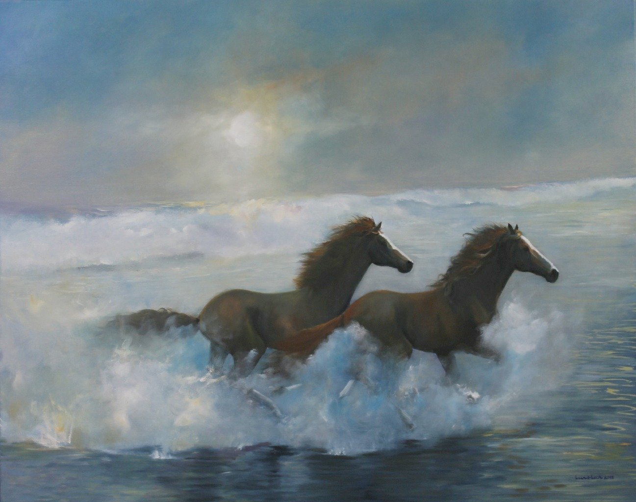 Tom Lund-lack: 'Free Spirits', 2013 Oil Painting, Equine. A powerful illustration of freedom. ...