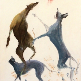 Tom Lund-lack: 'jump a little higher please', 2019 Pastel, Equine. Artist Description: The athleticism of the greyhound is something elseThis piece aims to capture the essence of their agility.  The medium is Terry Ludwig soft pastels and charcoal on Mi Teintes 300 gsm pastel paper. ...