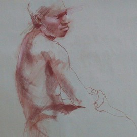 Lucille Rella: 'Figure Study A', 2009 Other Drawing, Figurative. 