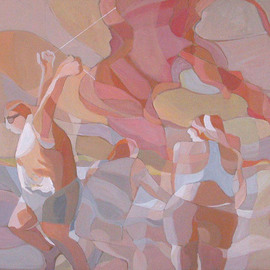 Lucille Rella: 'Ocean Beach', 2010 Acrylic Painting, Figurative. 