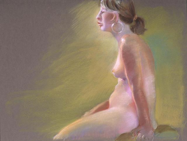 Artist Lucille Rella. 'Olivea 2' Artwork Image, Created in 2004, Original Drawing Pastel. #art #artist