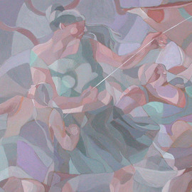 Lucille Rella: 'Wind Play', 2010 Other Painting, Figurative. 
