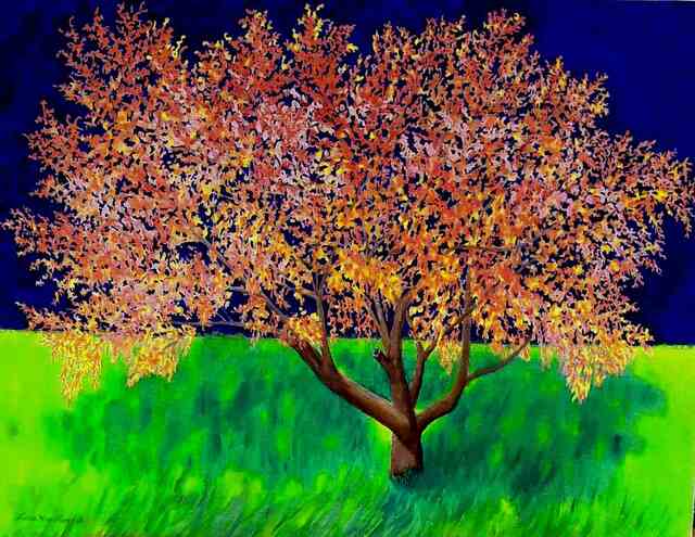 Artist Lora Vannoord. 'Pear Tree' Artwork Image, Created in 2023, Original Painting Oil. #art #artist