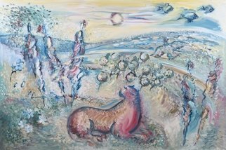 Leonid Vidrak: 'jerusalem hills', 2017 Oil Painting, Conceptual. 