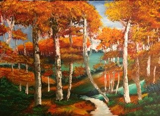 Artist: Leonard Parker - Title: Fall Forest Landscape - Medium: Oil Painting - Year: 2016