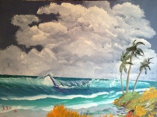 Artist: Leonard Parker - Title: Tropical Windy Day - Medium: Oil Painting - Year: 2016