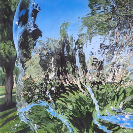 Valeria Latorre: 'Algebra', 2016 Acrylic Painting, nature. Artist Description:  Photorealistic water painting. Algebra is the art of manipulation of mathematical expression and in this painting what we perceive is water doing the same with nature....
